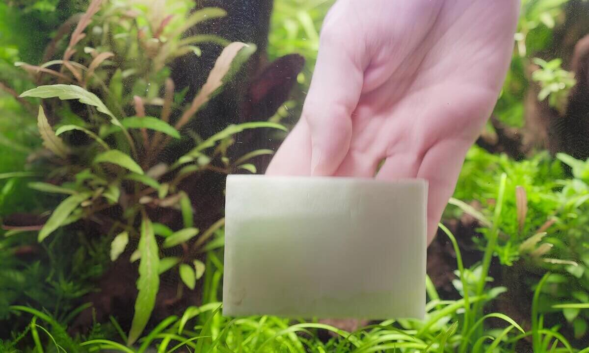 Algenradierer im Aquarium zur Reinigung der Scheibe von Algen