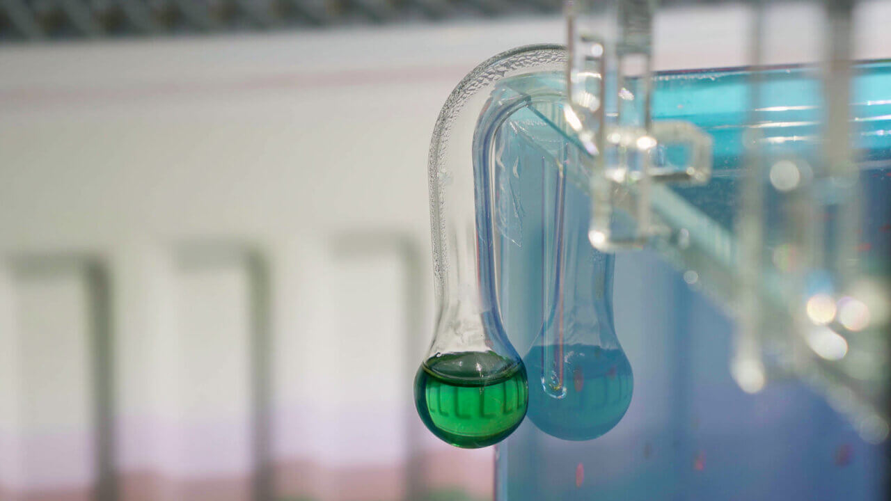 Grüner CO₂-Dauertest (Drop Checker) zeigt einen optimalen CO₂-Gehalt im Aquarium